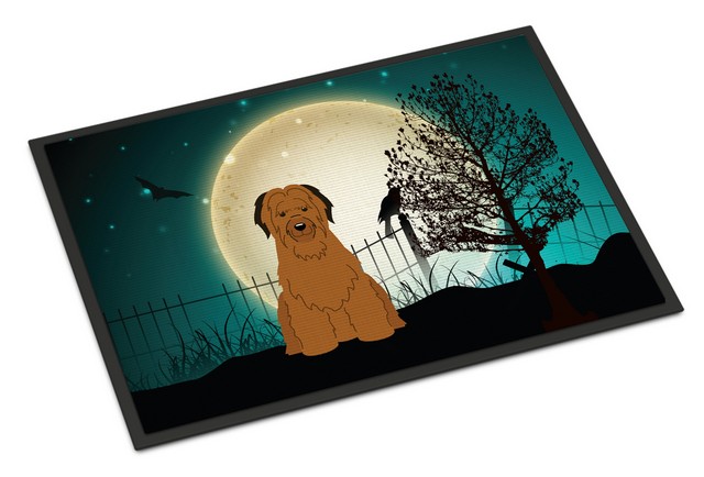 Halloween Scary Briard Brown Indoor or Outdoor Mat