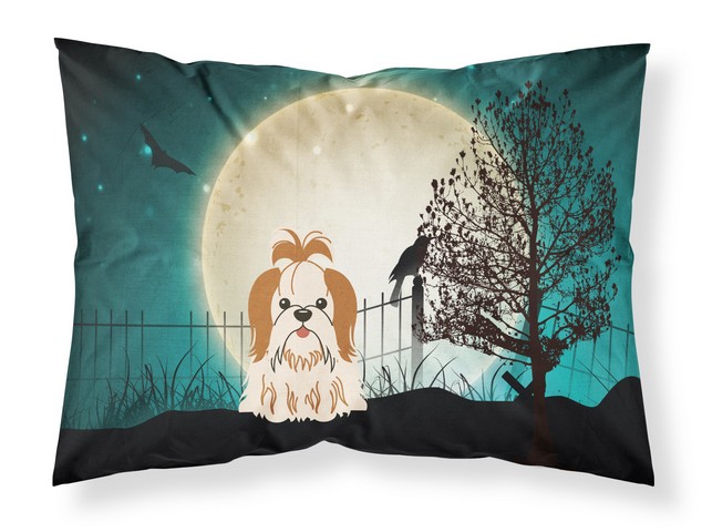 Halloween Scary Shih Tzu Red White Fabric Standard Pillowcase