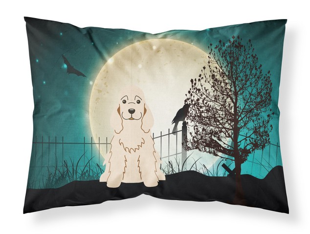 Halloween Scary Cocker Spaniel Buff Fabric Standard Pillowcase