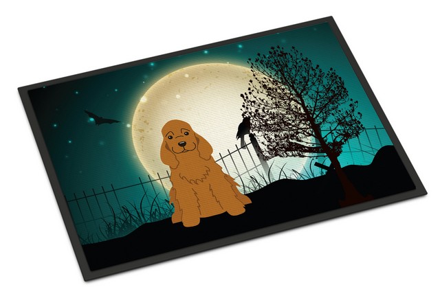 Halloween Scary Cocker Spaniel Red Indoor or Outdoor Mat