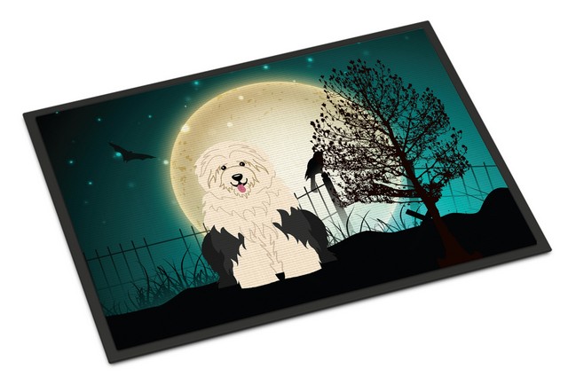 BB2286MAT Halloween Scary Old English Sheepdog Indoor or Outdoor Mat, 18 x 0.25 x 27 in.