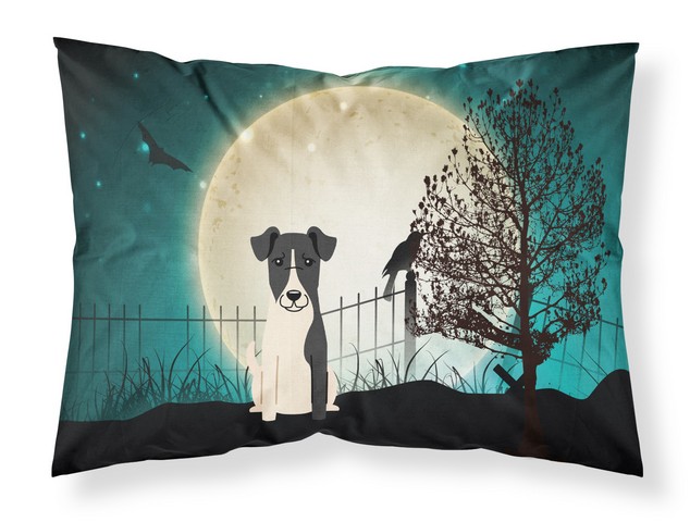 Halloween Scary Smooth Fox Terrier Fabric Standard Pillowcase