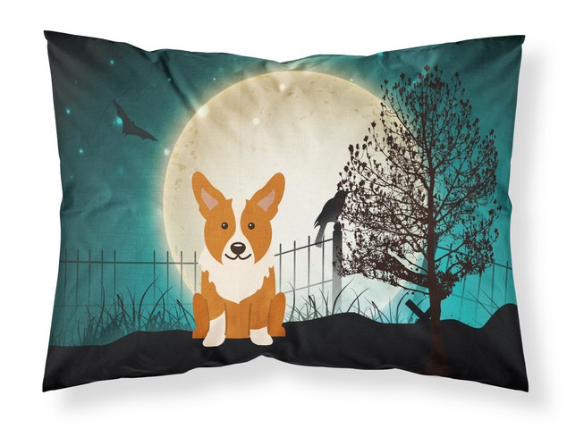 BB2290PILLOWCASE Halloween Scary Corgi Fabric Standard Pillowcase, 20.5 x 0.25 x 30 in.
