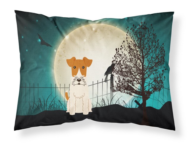 BB2291PILLOWCASE Halloween Scary Wire Fox Terrier Fabric Standard Pillowcase, 20.5 x 0.25 x 30 in.
