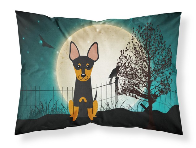 BB2299PILLOWCASE Halloween Scary English Toy Terrier Fabric Standard Pillowcase, 20.5 x 0.25 x 30 in.