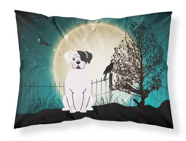 BB2304PILLOWCASE Halloween Scary White Boxer Cooper Fabric Standard Pillowcase, 20.5 x 0.25 x 30 in.