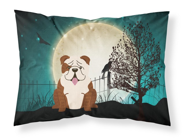Halloween Scary English Bulldog Brindle White Fabric Standard Pillowcase