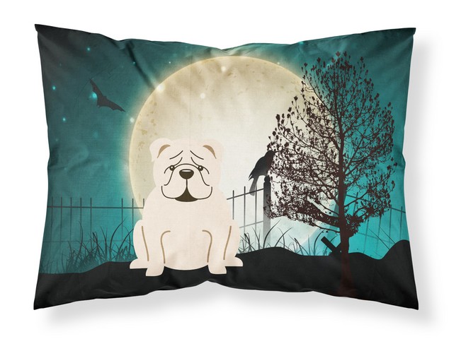 Halloween Scary English Bulldog White Fabric Standard Pillowcase
