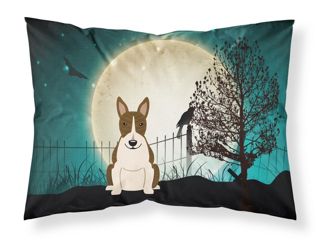 Halloween Scary Bull Terrier Dark Brindle Fabric Standard Pillowcase