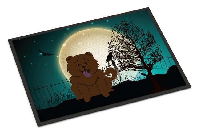 Halloween Scary Chow Chow Chocolate Indoor or Outdoor Mat