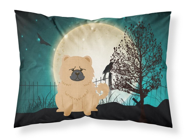 Halloween Scary Chow Chow Cream Fabric Standard Pillowcase