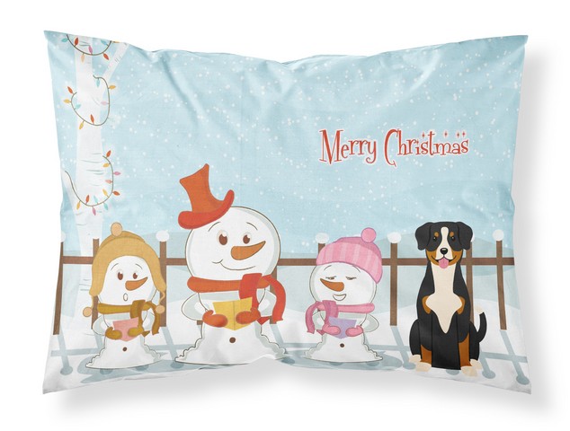 BB2369PILLOWCASE Merry Christmas Carolers Entlebucher Fabric Standard Pillowcase, 20.5 x 0.25 x 30 in.