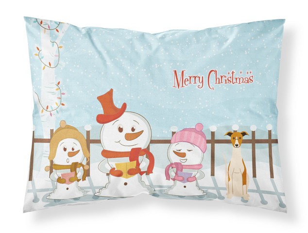 BB2430PILLOWCASE Merry Christmas Carolers Whippet Fabric Standard Pillowcase, 20.5 x 0.25 x 30 in.