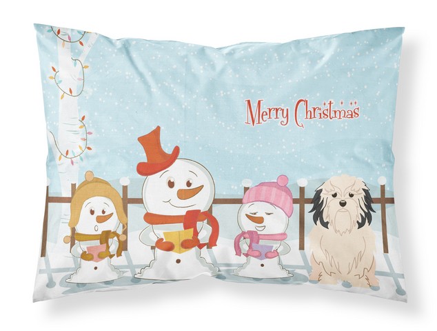BB2350PILLOWCASE Merry Christmas Carolers Lowchen Fabric Standard Pillowcase, 20.5 x 0.25 x 30 in.
