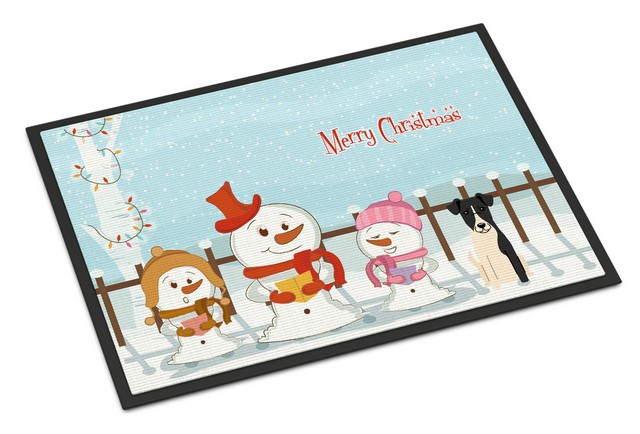 Picture of Carolines Treasures BB2429JMAT Merry Christmas Carolers Smooth Fox Terrier Indoor or Outdoor Mat, 24 x 0.25 x 36 in.