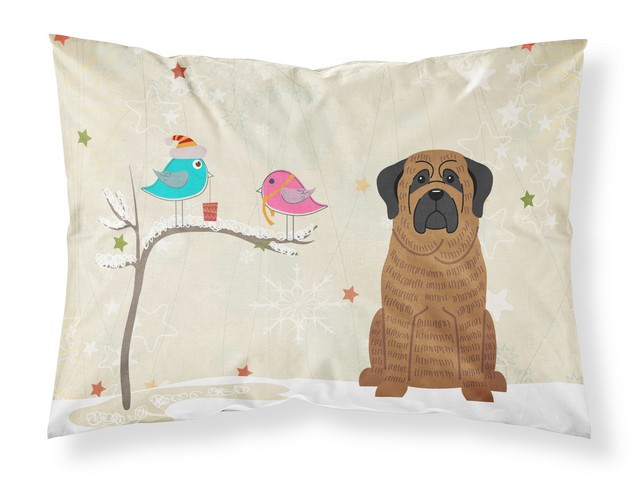 BB2487PILLOWCASE Christmas Presents Between Friends Mastiff Brindle Fabric Standard Pillowcase, 20.5 x 0.25 x 30 in.