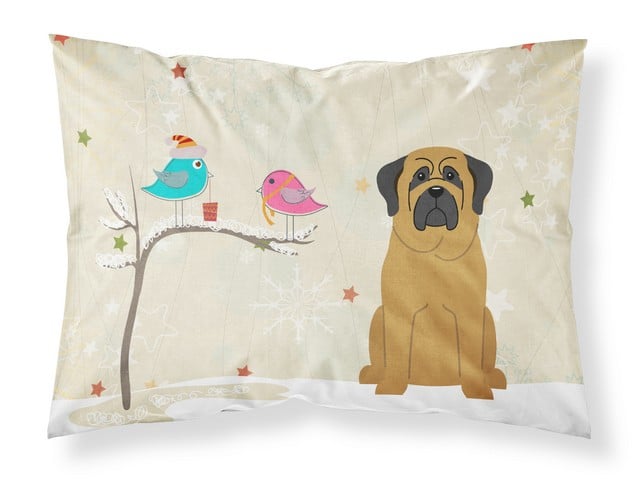 BB2490PILLOWCASE Christmas Presents Between Friends Mastiff Fabric Standard Pillowcase, 20.5 x 0.25 x 30 in.