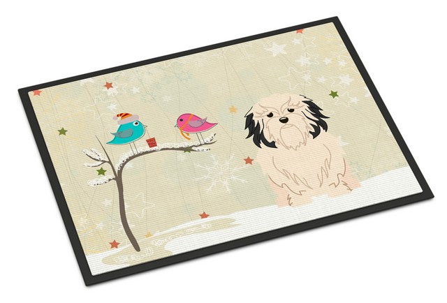 Christmas Presents Between Friends Lowchen Indoor or Outdoor Mat