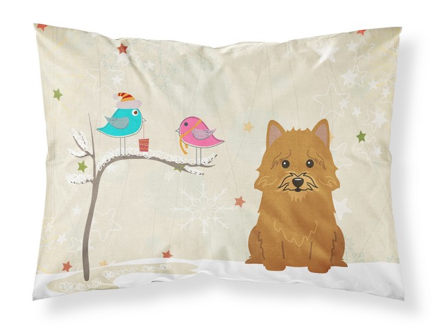 Christmas Presents Between Friends Norwich Terrier Fabric Standard Pillowcase 20.5 x 0.25 x 30 in.