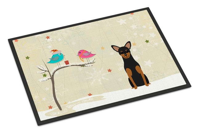 BB2500JMAT Christmas Presents Between Friends Manchester Terrier Indoor or Outdoor Mat, 24 x 0.25 x 36 in.