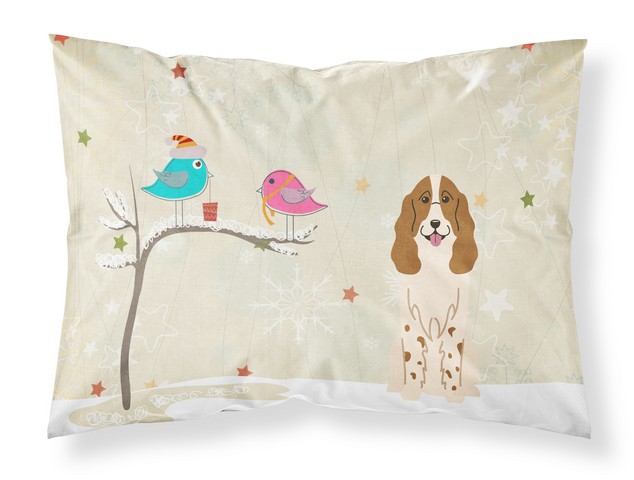 Christmas Presents Between Friends Russian Spaniel Fabric Standard Pillowcase