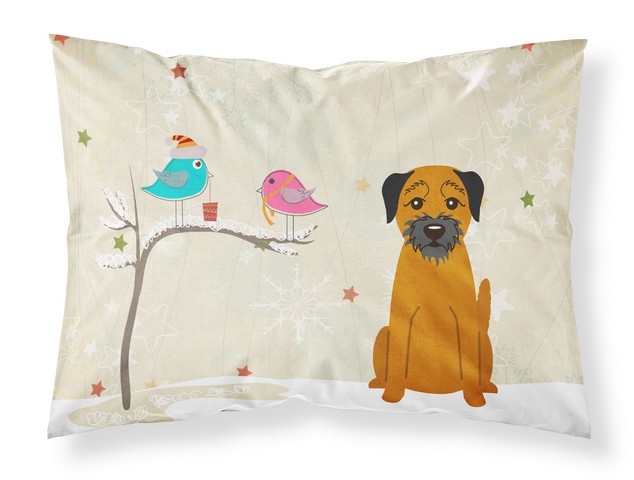 BB2511PILLOWCASE Christmas Presents Between Friends Border Terrier Fabric Standard Pillowcase, 20.5 x 0.25 x 30 in.