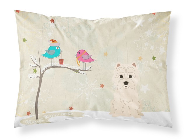BB2514PILLOWCASE Christmas Presents Between Friends Westie Fabric Standard Pillowcase, 20.5 x 0.25 x 30 in.