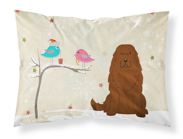 Christmas Presents Between Friends Caucasian Shepherd Dog Fabric Standard Pillowcase 20.5 x 0.25 x 30 in.