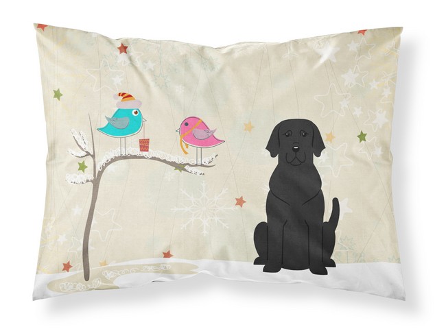 BB2529PILLOWCASE Christmas Presents Between Friends Black Labrador Fabric Standard Pillowcase, 20.5 x 0.25 x 30 in.