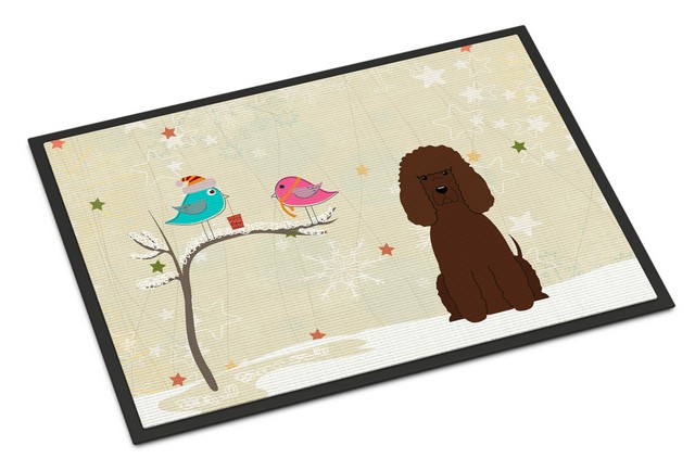 BB2535MAT Christmas Presents Between Friends Irish Water Spaniel Indoor or Outdoor Mat, 18 x 0.25 x 27 in.