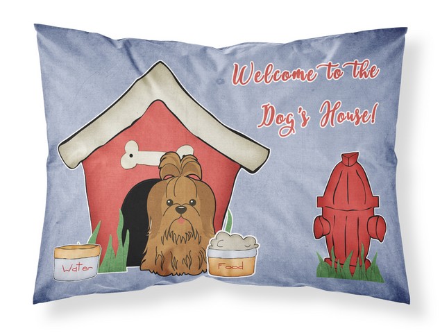 Dog House Collection Shih Tzu Silver Chocolate Fabric Standard Pillowcase