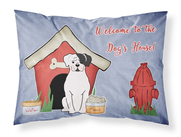 Dog House Collection White Boxer Cooper Fabric Standard Pillowcase