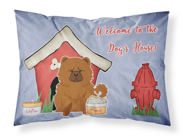 Dog House Collection Chow Chow Red Fabric Standard Pillowcase