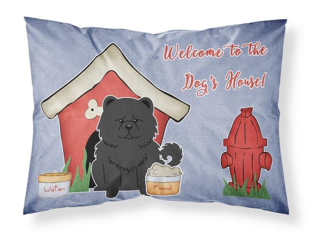 BB2897PILLOWCASE Dog House Collection Chow Chow Black Fabric Standard Pillowcase, 20.5 x 0.25 x 30 in.