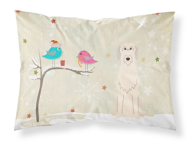 Christmas Presents Between Friends Irish Wolfhound Fabric Standard Pillowcase, 20.5 x 0.25 x 30 in.