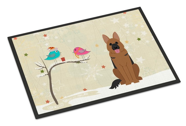 Christmas Presents Between Friends German Shepherd Indoor or Outdoor Mat