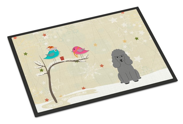 Christmas Presents Between Friends Poodle Silver Indoor or Outdoor Mat