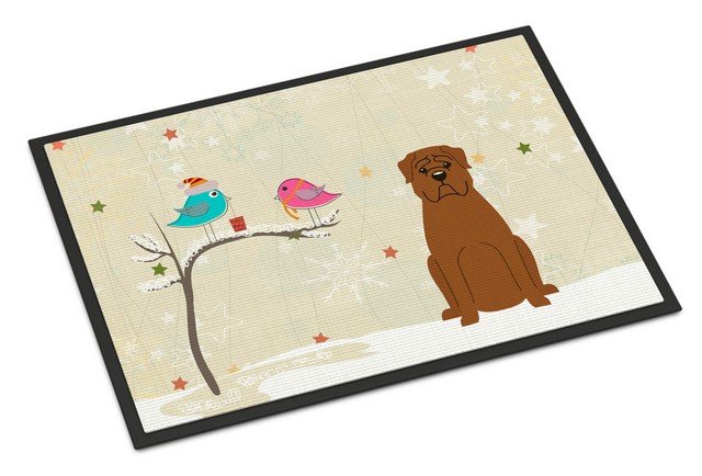 BB2545JMAT Christmas Presents Between Friends Dogue De Bourdeaux Indoor or Outdoor Mat, 24 x 0.25 x 36 in.
