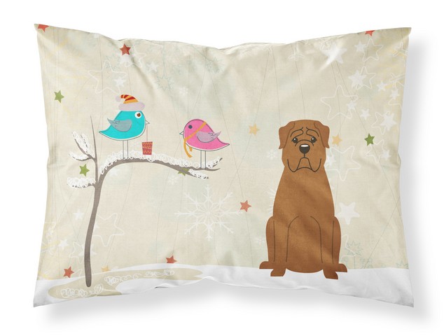 Christmas Presents Between Friends Dogue De Bourdeaux Fabric Standard Pillowcase 20.5 x 0.25 x 30 in.