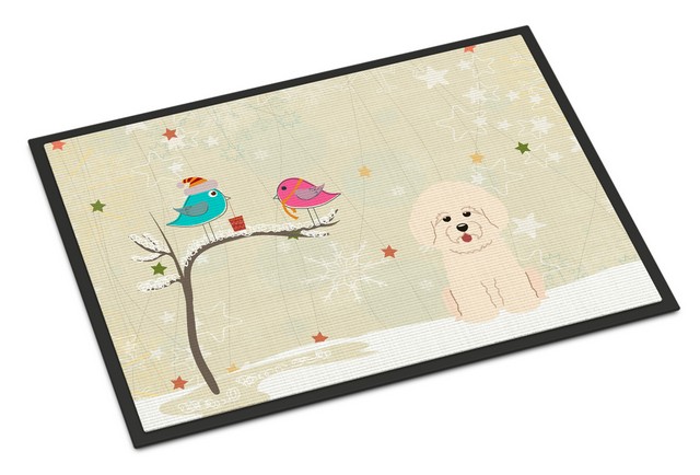 Picture of Carolines Treasures BB2547JMAT Christmas Presents Between Friends Bichon Frise Indoor or Outdoor Mat, 24 x 0.25 x 36 in.