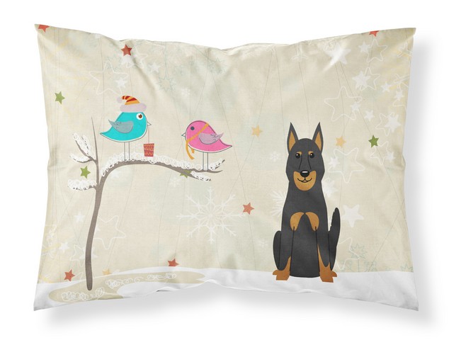 BB2552PILLOWCASE Christmas Presents Between Friends Beauce Shepherd Dog Fabric Standard Pillowcase, 20.5 x 0.25 x 30 in.