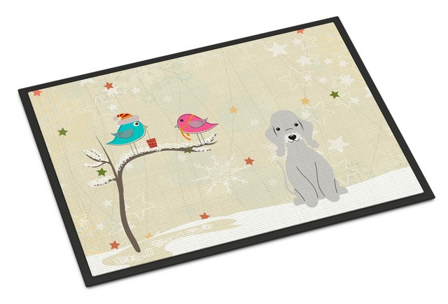 BB2562MAT Christmas Presents Between Friends Bedlington Terrier Blue Indoor or Outdoor Mat, 18 x 0.25 x 27 in.