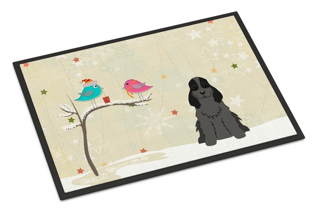BB2564MAT Christmas Presents Between Friends Cocker Spaniel Black Indoor or Outdoor Mat, 18 x 0.25 x 27 in.