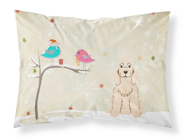 BB2566PILLOWCASE Christmas Presents Between Friends Cocker Spaniel Buff Fabric Standard Pillowcase, 20.5 x 0.25 x 30 in.