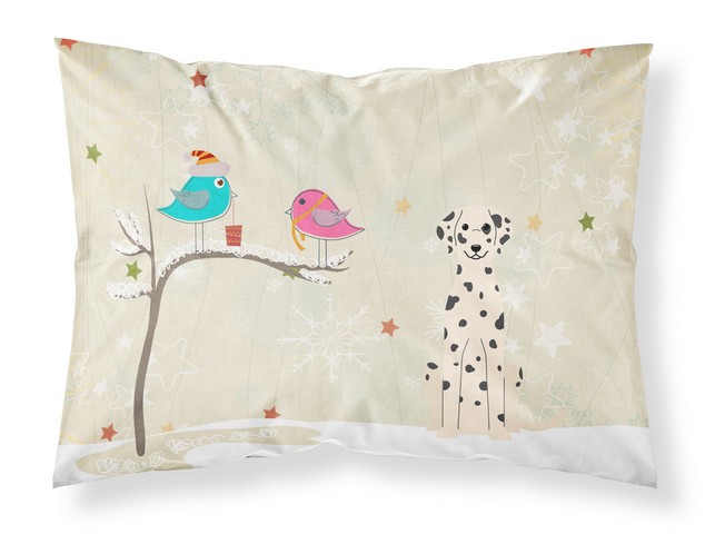 BB2569PILLOWCASE Christmas Presents Between Friends Dalmatian Fabric Standard Pillowcase, 20.5 x 0.25 x 30 in.