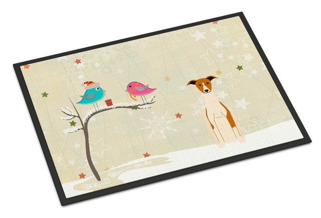Picture of Carolines Treasures BB2571JMAT Christmas Presents Between Friends Whippet Indoor or Outdoor Mat, 24 x 0.25 x 36 in.