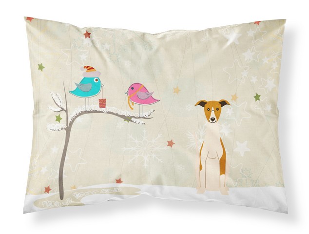 BB2571PILLOWCASE Christmas Presents Between Friends Whippet Fabric Standard Pillowcase, 20.5 x 0.25 x 30 in.