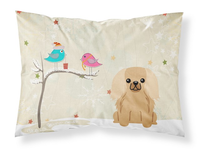 BB2576PILLOWCASE Christmas Presents Between Friends Pekingnese Fawn Sable Fabric Standard Pillowcase, 20.5 x 0.25 x 30 in.