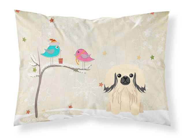 Christmas Presents Between Friends Pekingnese Cream Fabric Standard Pillowcase