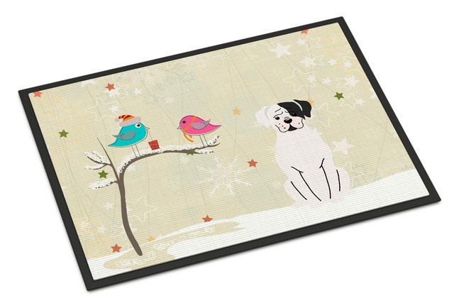 BB2586MAT Christmas Presents Between Friends White Boxer Cooper Indoor or Outdoor Mat, 18 x 0.25 x 27 in.